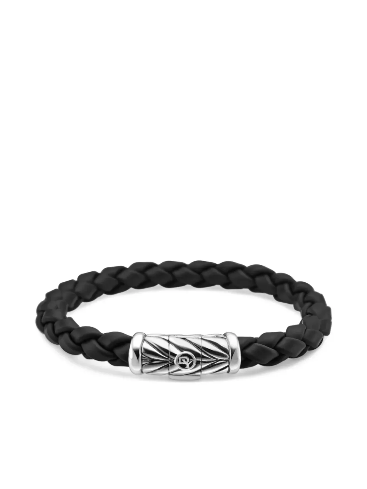 David Yurman スターリングシルバー チェビオン編みブレスレット ブラック - 画像4