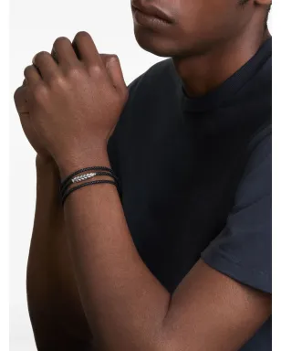 David Yurman チェベロン トリプルラップ レザー ブレスレット ブラック - サムネイル2