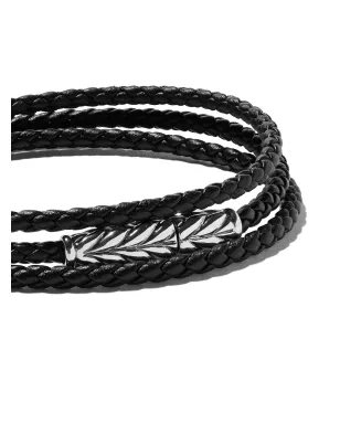 David Yurman チェベロン トリプルラップ レザー ブレスレット ブラック - サムネイル4