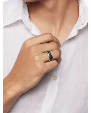 David Yurman ストリームライン三列ダイヤモンドバンドリング - サムネイル2