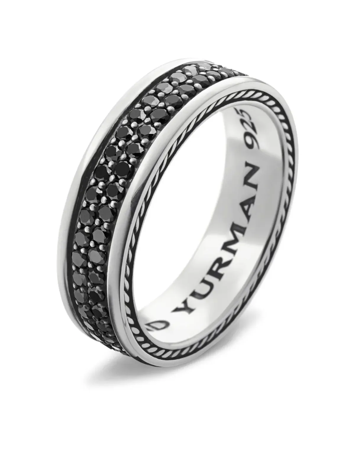 David Yurman ストリームライン ツーロウ バンド ダイヤモンド リング - 画像4