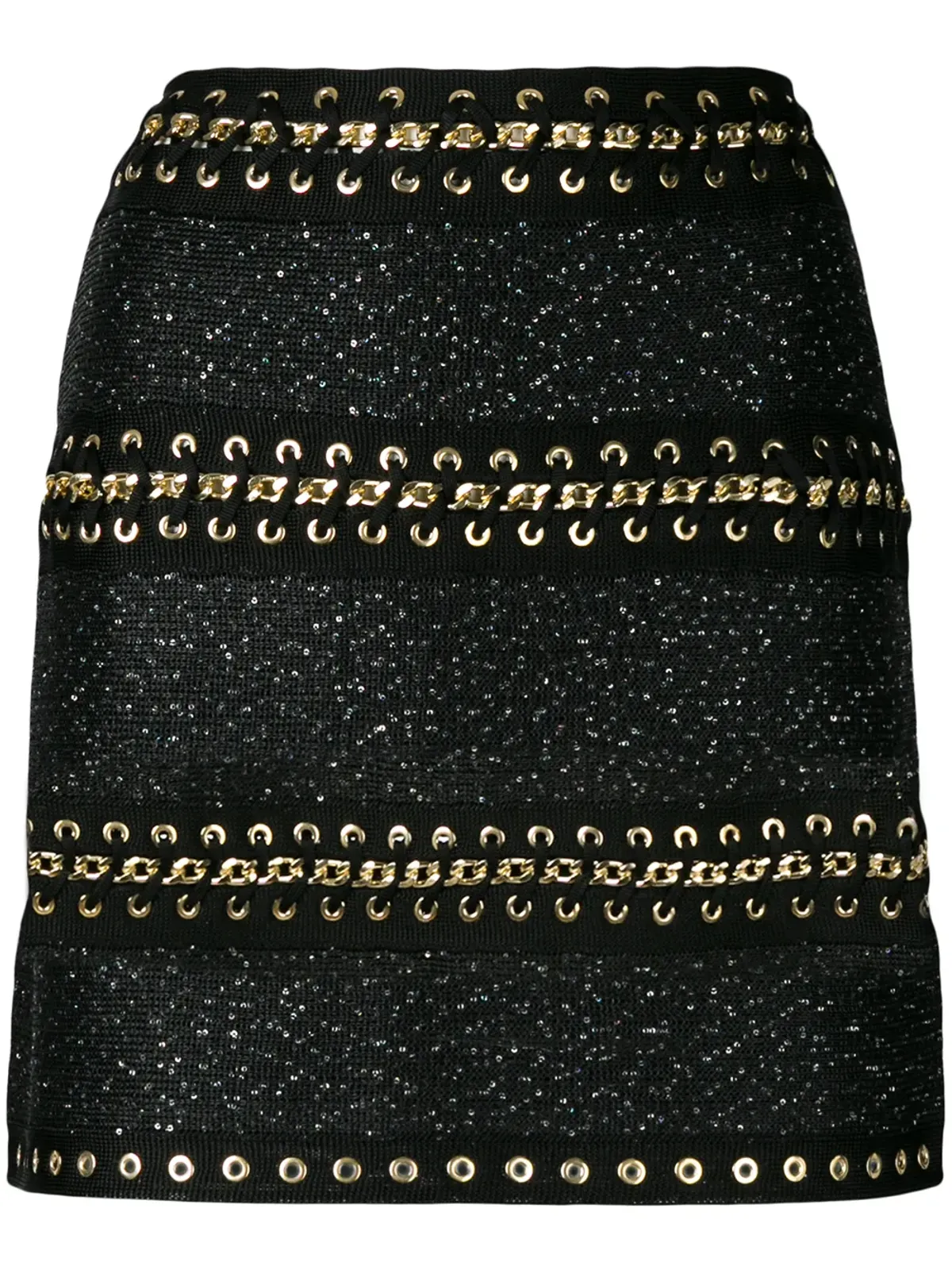 Balmain チェーン装飾ミニスカート - 画像1
