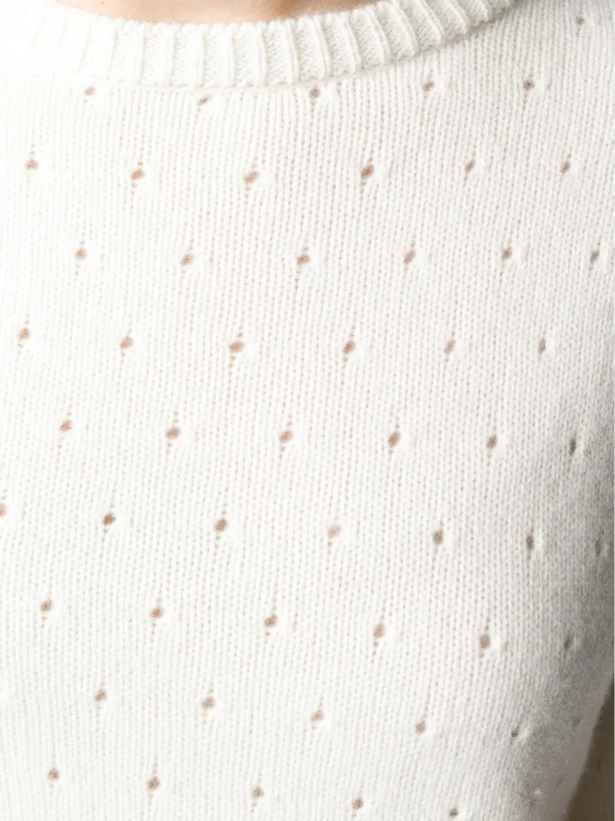 Cashmere In Love カシミア透かし柄セーター - White - 画像5