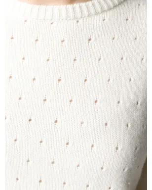 Cashmere In Love カシミア透かし柄セーター - White - サムネイル5