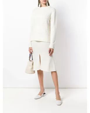 Cashmere In Love カシミア透かし柄セーター - White - サムネイル2