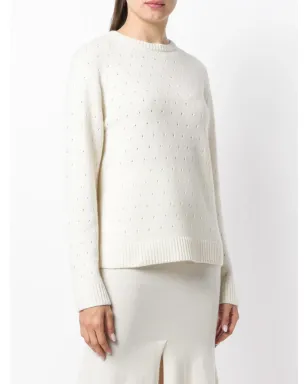 Cashmere In Love カシミア透かし柄セーター - White - サムネイル3