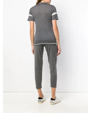 Cashmere In Love グレーのフリルトリミング付きニットポロシャツ - サムネイル4
