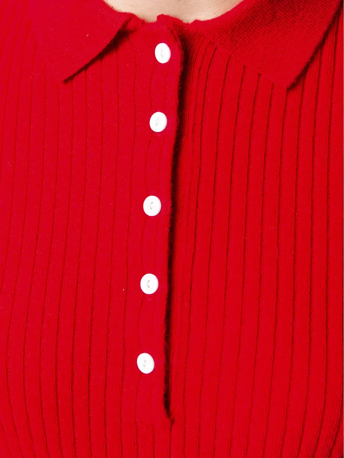 Cashmere In Love カシミア混紡リブニットドレス レッド - 画像5