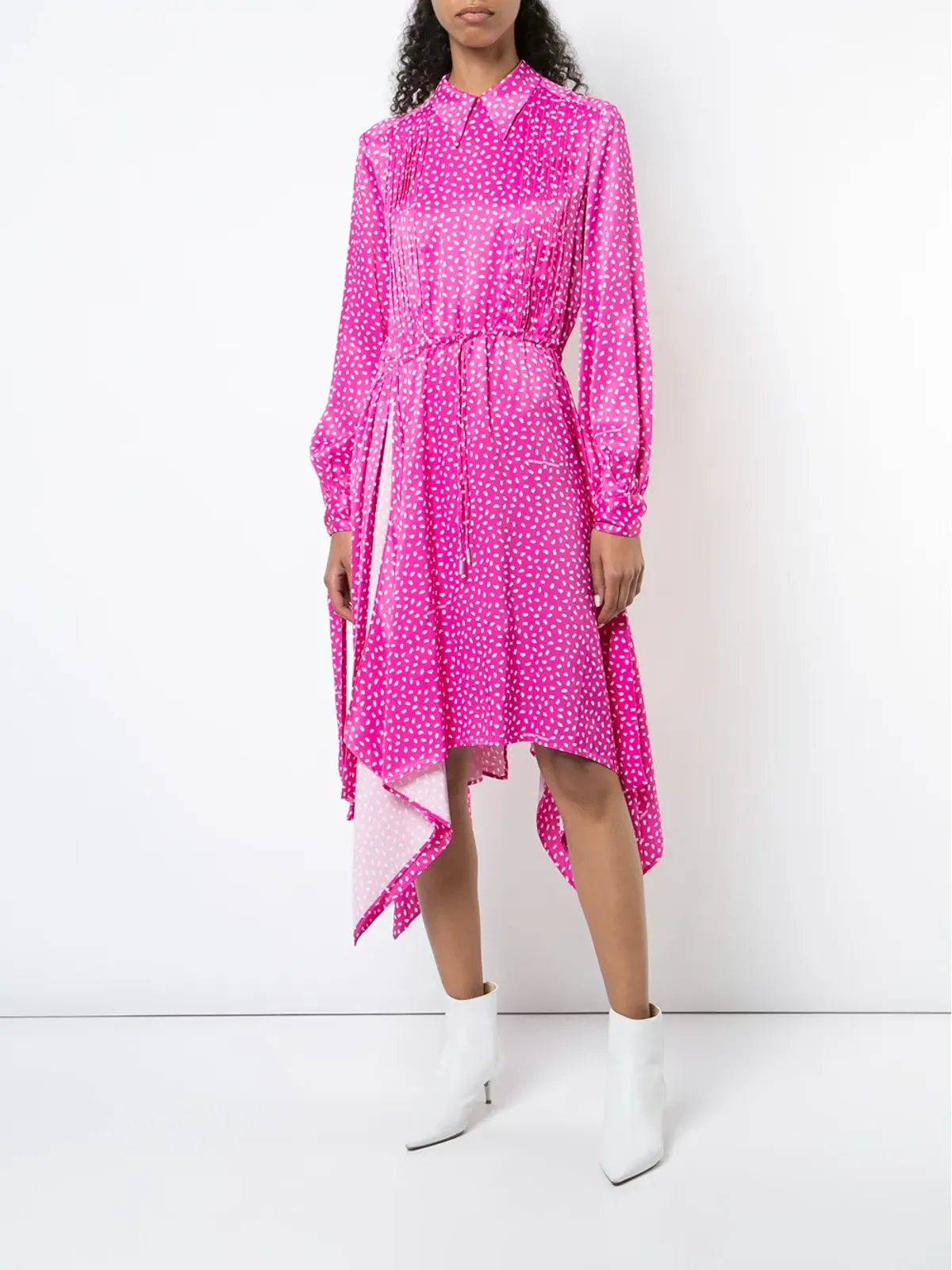 Off-White プリントサテンのドレス - ピンク - 画像2