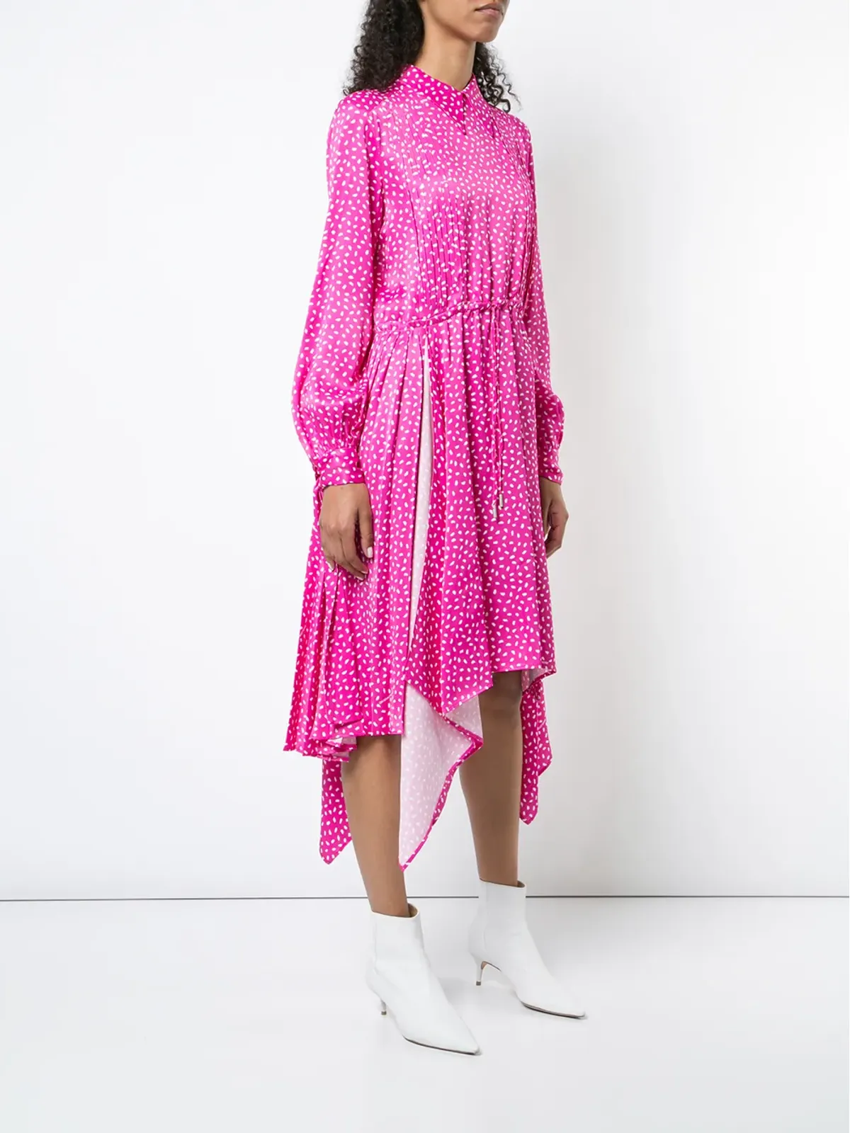 Off-White プリントサテンのドレス - ピンク - 画像3