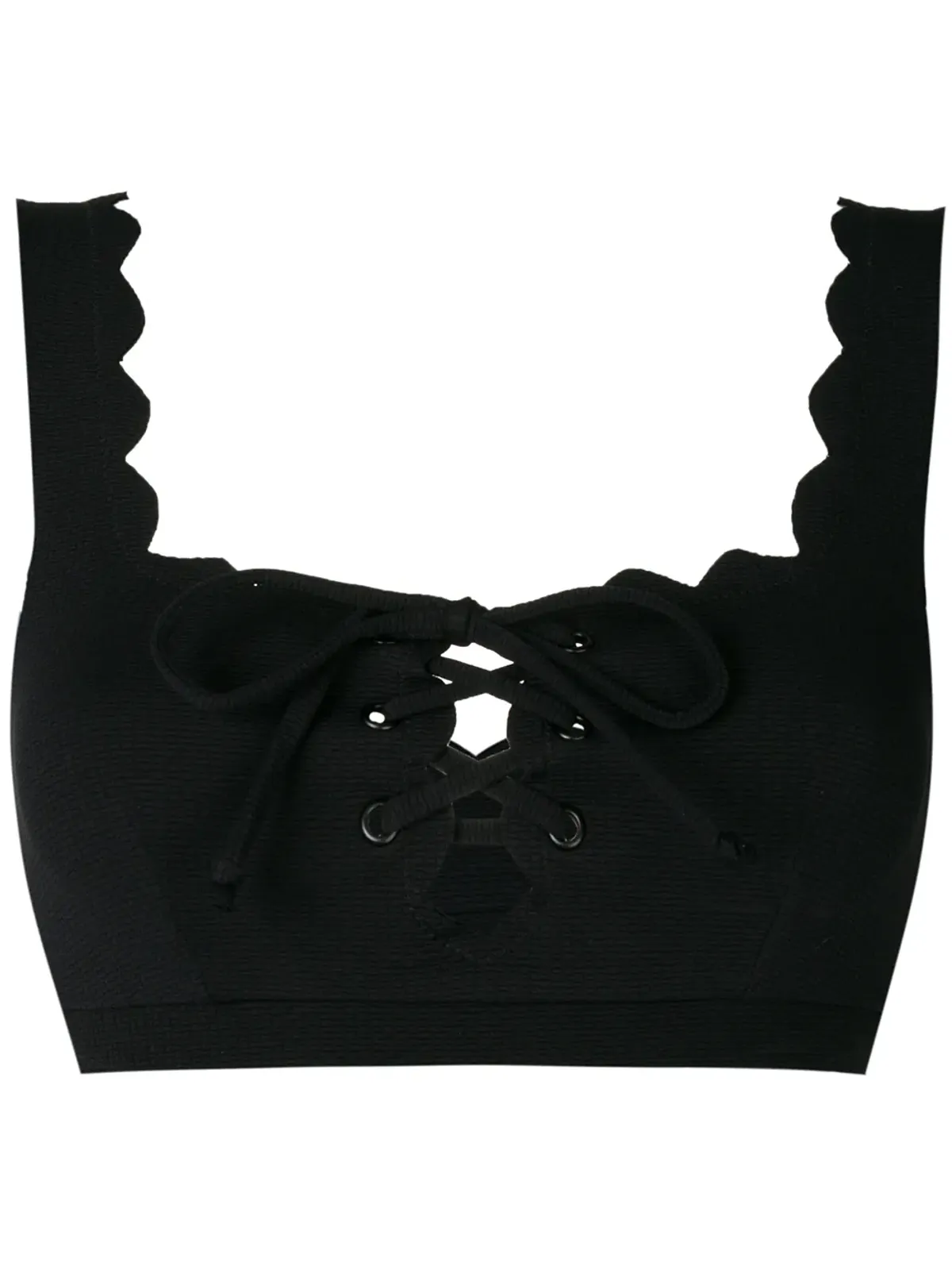 Marysia scalloped-trim bikini top - Black - 画像1