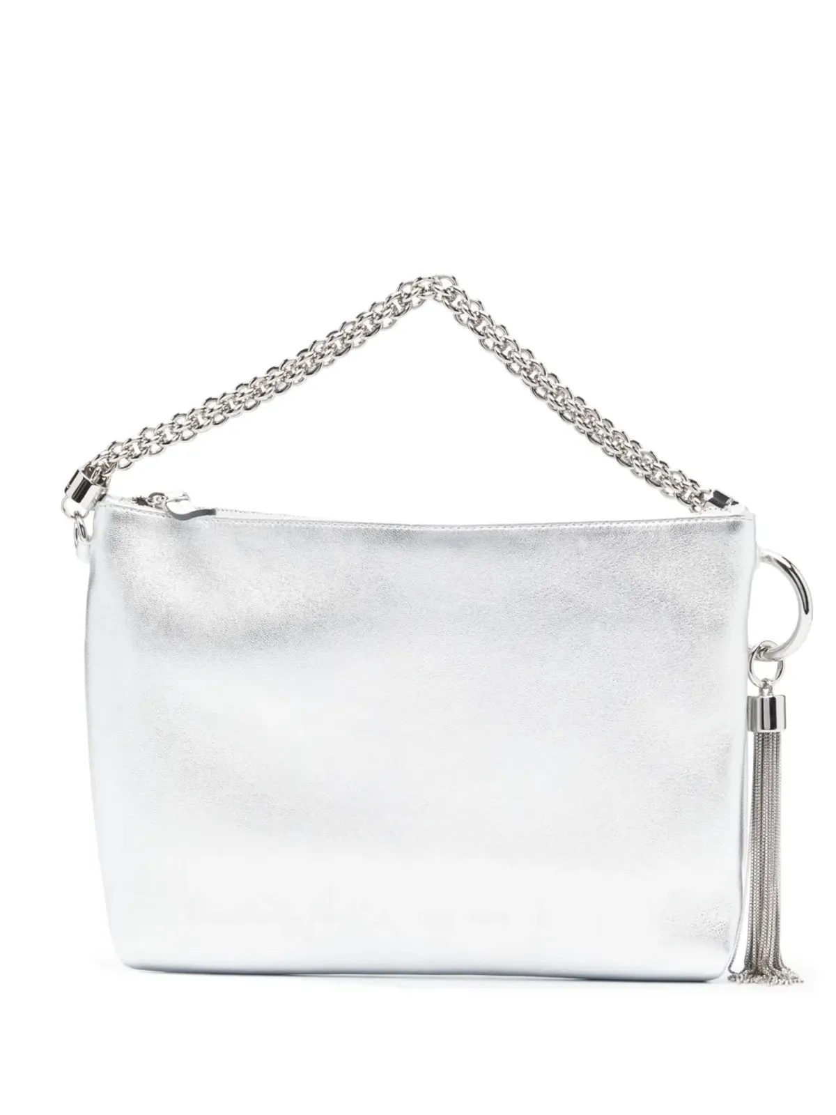 Jimmy Choo Callie メタリックタッセルクラッチ グレー - 画像1