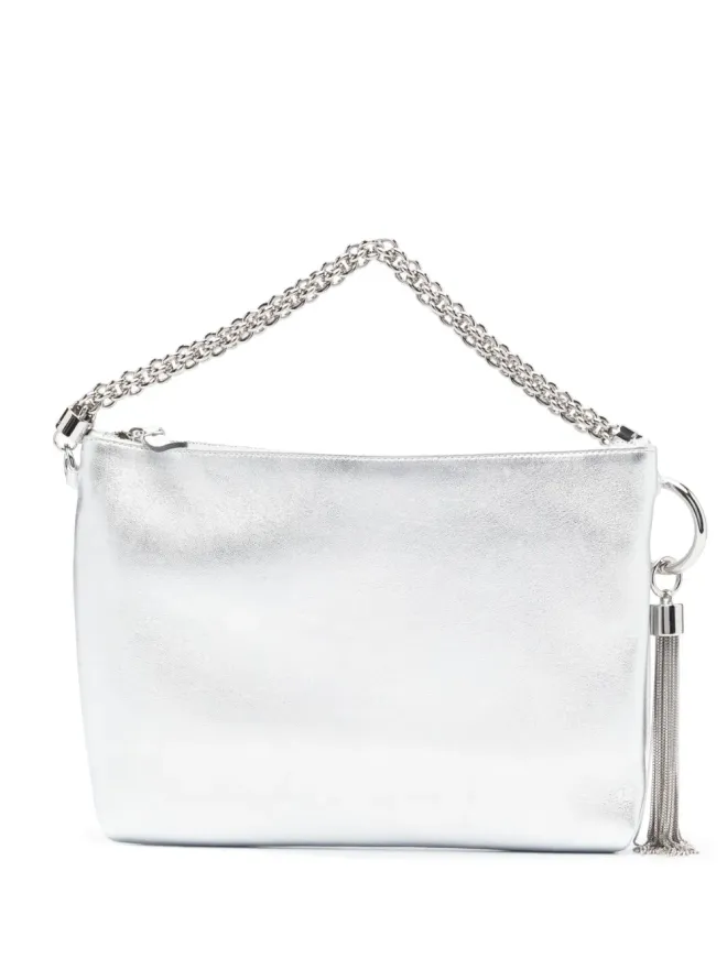Jimmy Choo Jimmy Choo Callie メタリックタッセルクラッチ グレーの商品画像