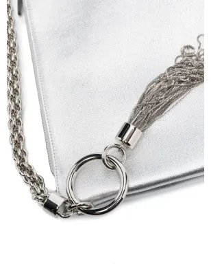 Jimmy Choo Callie メタリックタッセルクラッチ グレー - サムネイル4