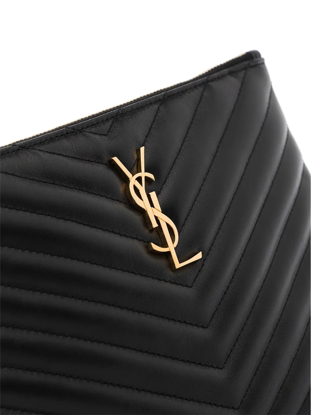 Saint Laurent キルテッドレザークラッチバッグ - ブラック - 画像5