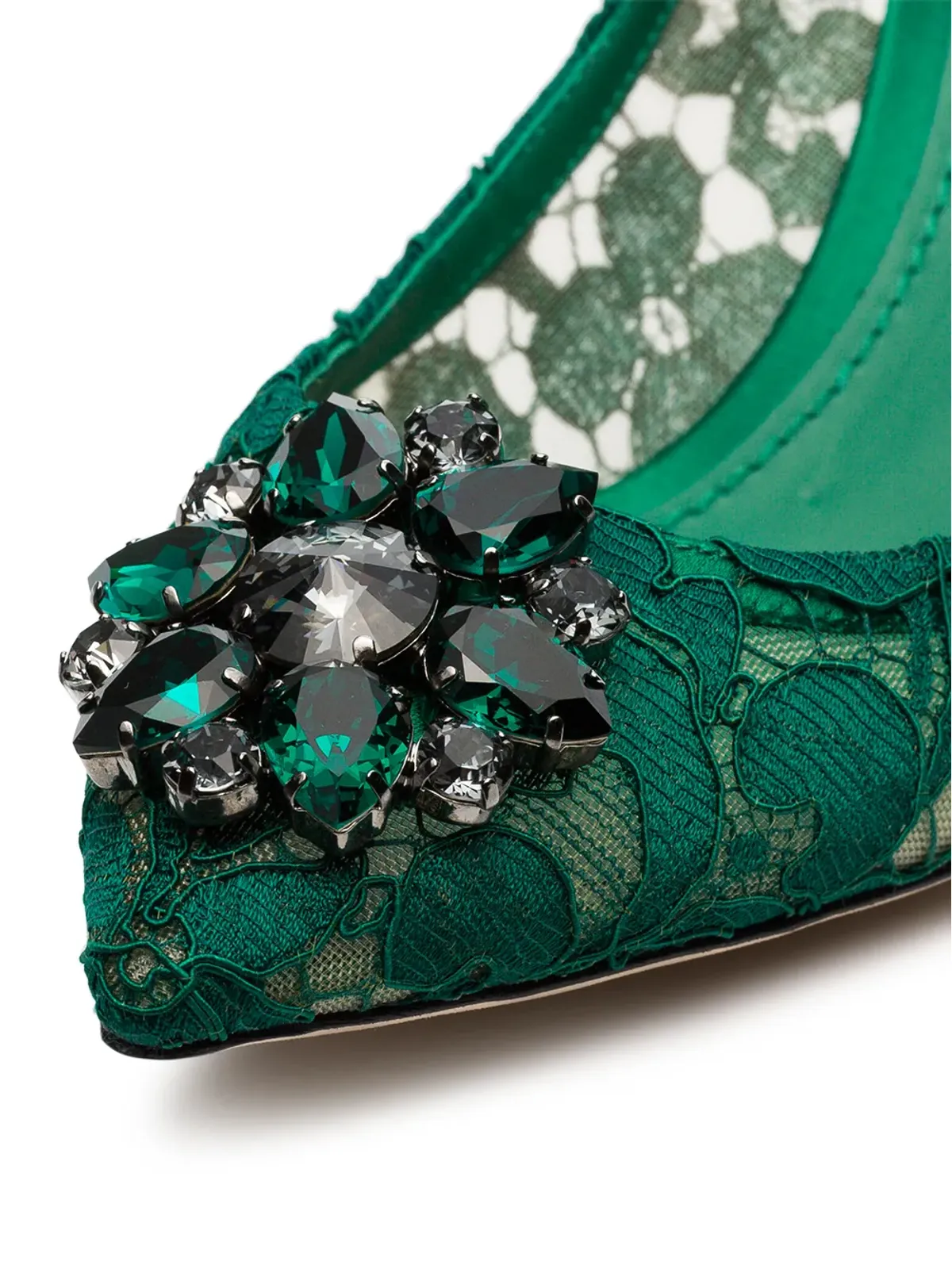 Dolce & Gabbana グリーン Rainbow Lace ブローチディテール パンプス - 画像5