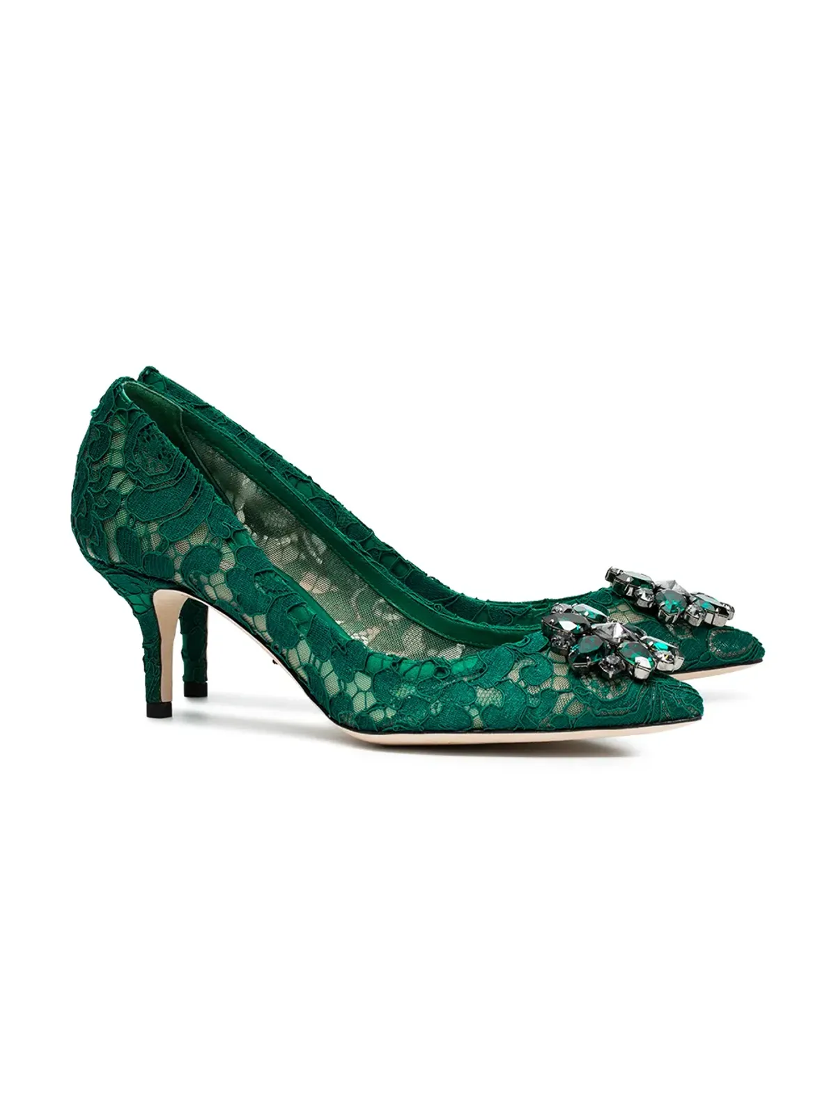 Dolce & Gabbana グリーン Rainbow Lace ブローチディテール パンプス - 画像3