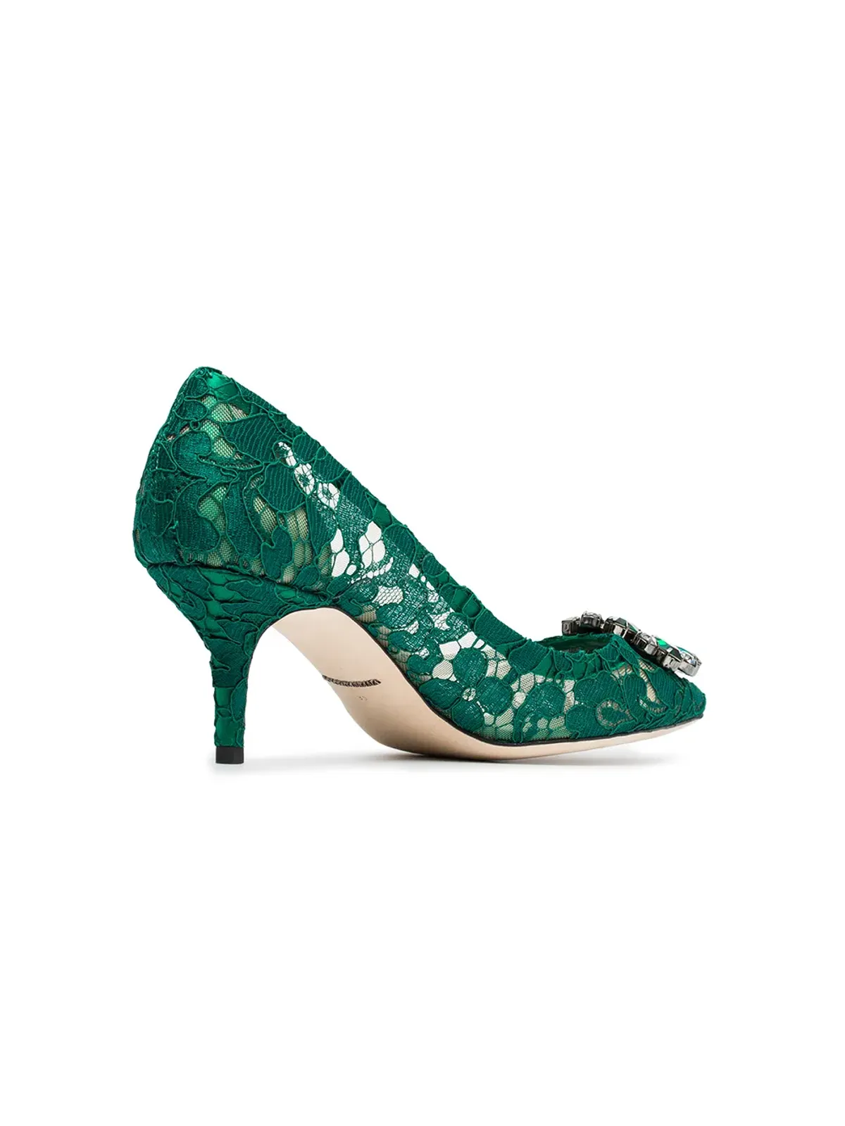 Dolce & Gabbana グリーン Rainbow Lace ブローチディテール パンプス - 画像4