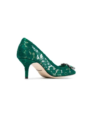 Dolce & Gabbana グリーン Rainbow Lace ブローチディテール パンプス - サムネイル4