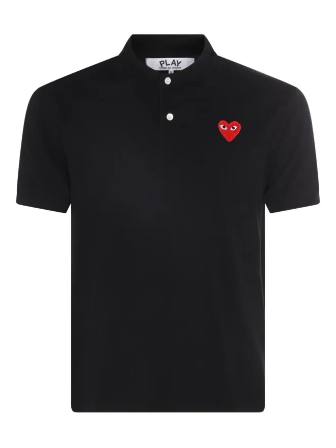 COMME des GARÇONS PLAY Comme Des Garçons Play ハートパッチ ポロシャツ ブラックの商品画像