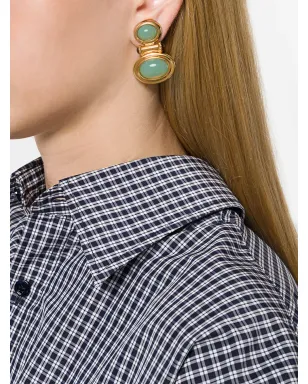 Susan Caplan Vintage 1990s Vintage Elizabeth Taylor Cabochon Earrings - Gold - サムネイル2