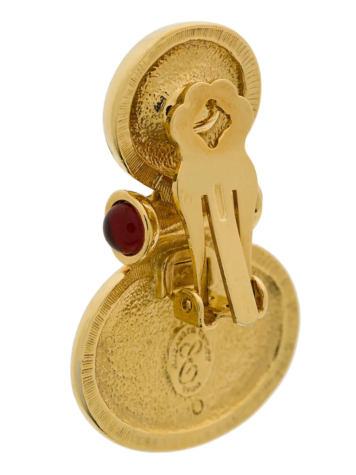 Susan Caplan Vintage 1990s Vintage Elizabeth Taylor Cabochon Earrings - Gold - 画像4