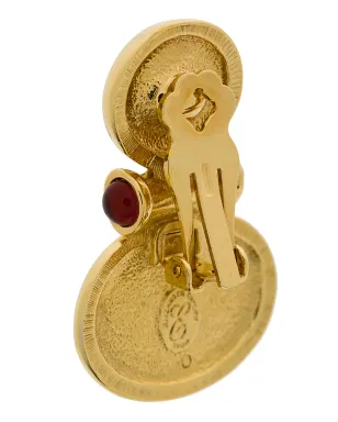Susan Caplan Vintage 1990s Vintage Elizabeth Taylor Cabochon Earrings - Gold - サムネイル4