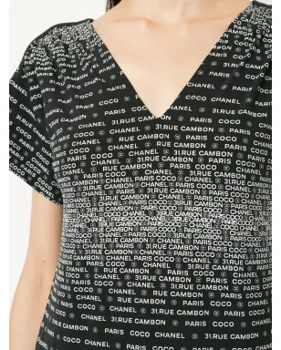 CHANEL ビンテージ 2009 ロゴプリントVネックTシャツ - サムネイル5