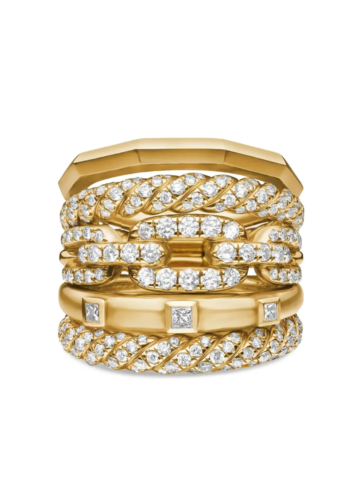 David Yurman Stax Five Row ダイヤモンドリング - 画像5