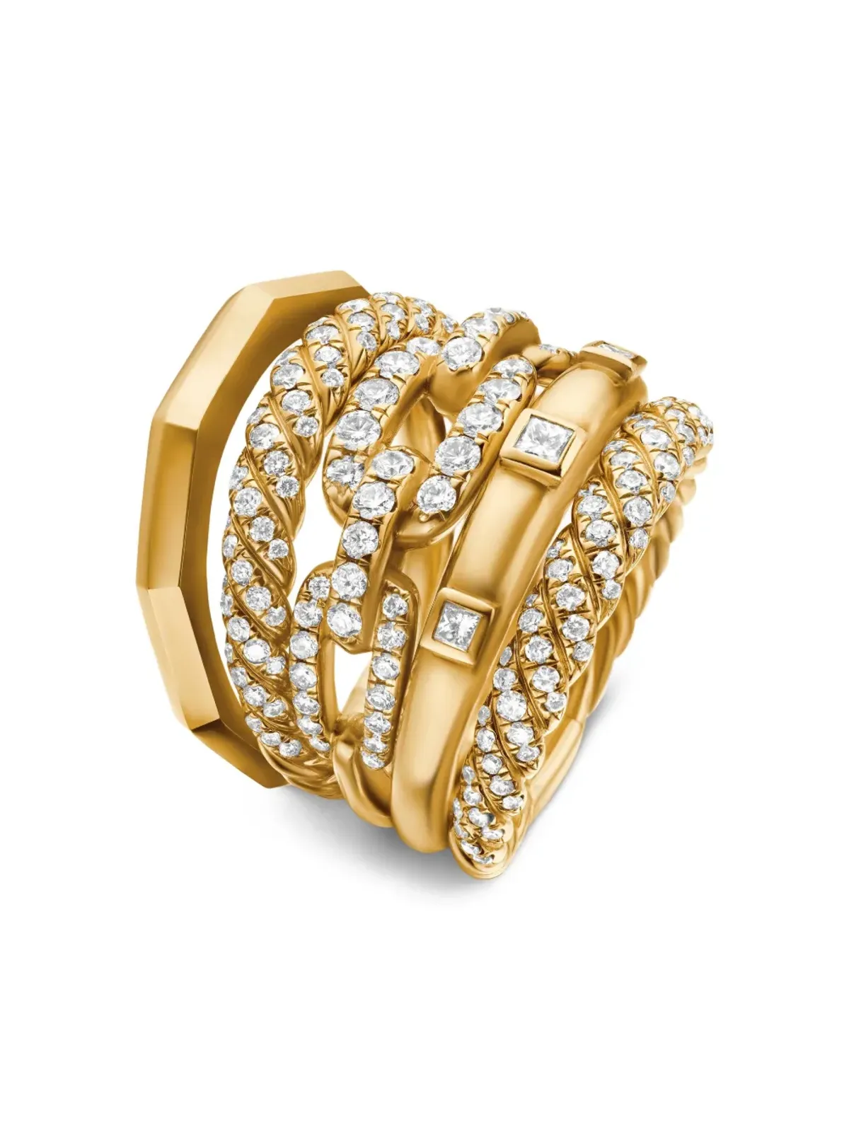 David Yurman Stax Five Row ダイヤモンドリング - 画像4
