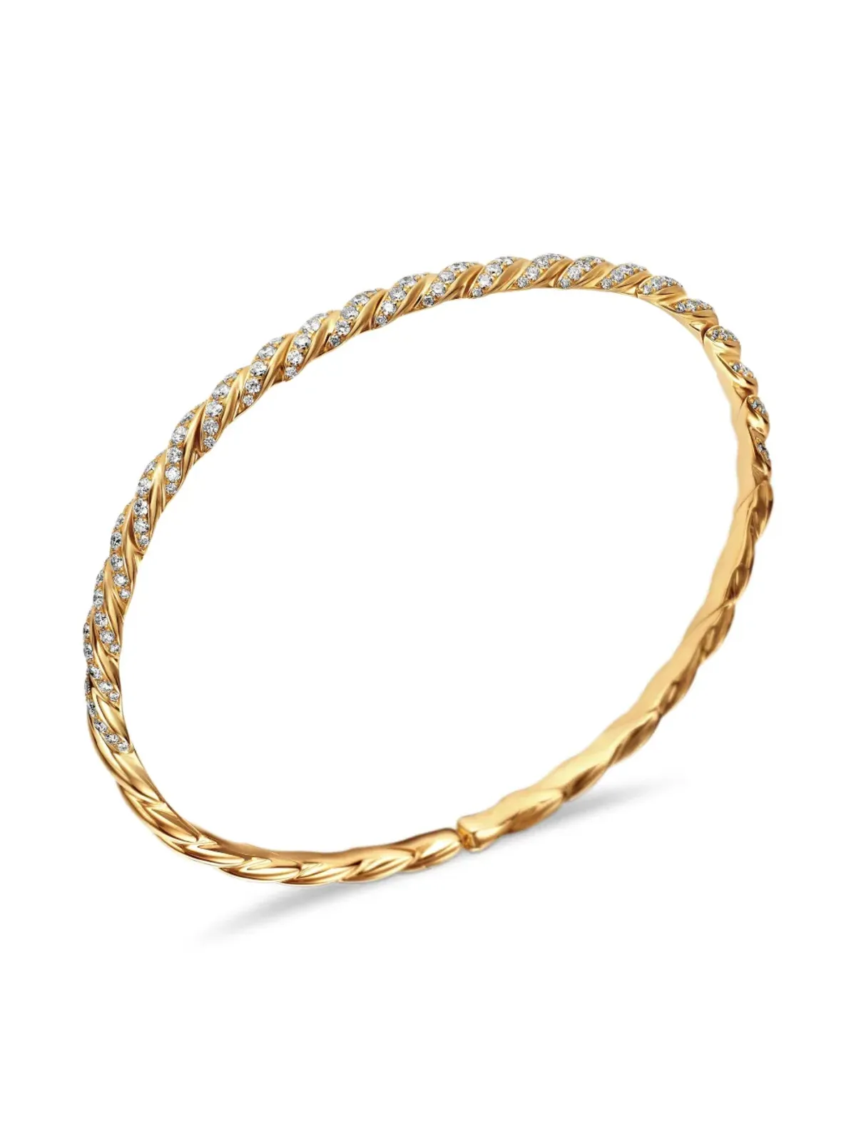 David Yurman 18Kイエローゴールド スカルプテッド ケーブル フレックス ブレスレット - 画像5