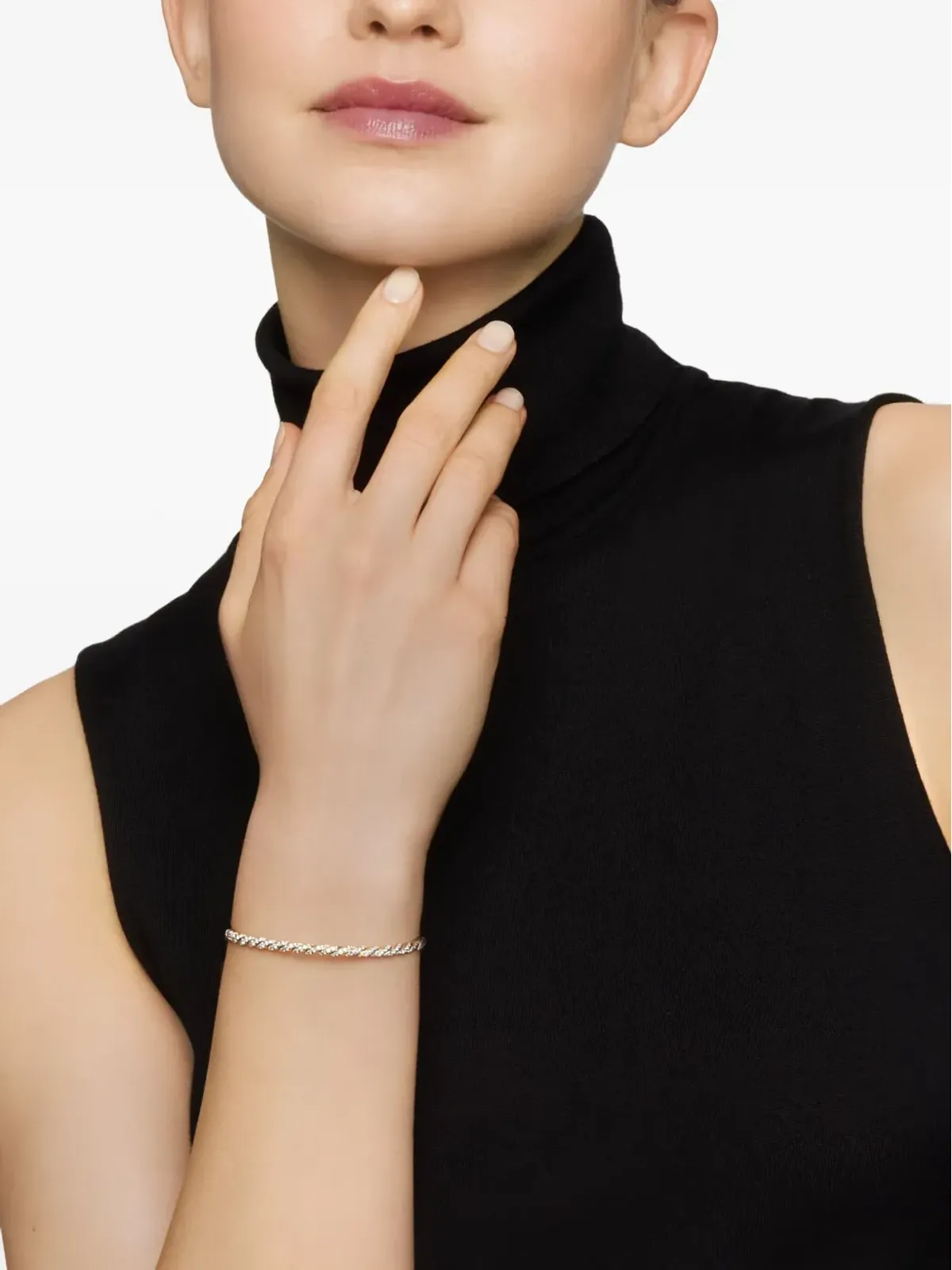 David Yurman 18Kイエローゴールド スカルプテッド ケーブル フレックス ブレスレット - 画像2