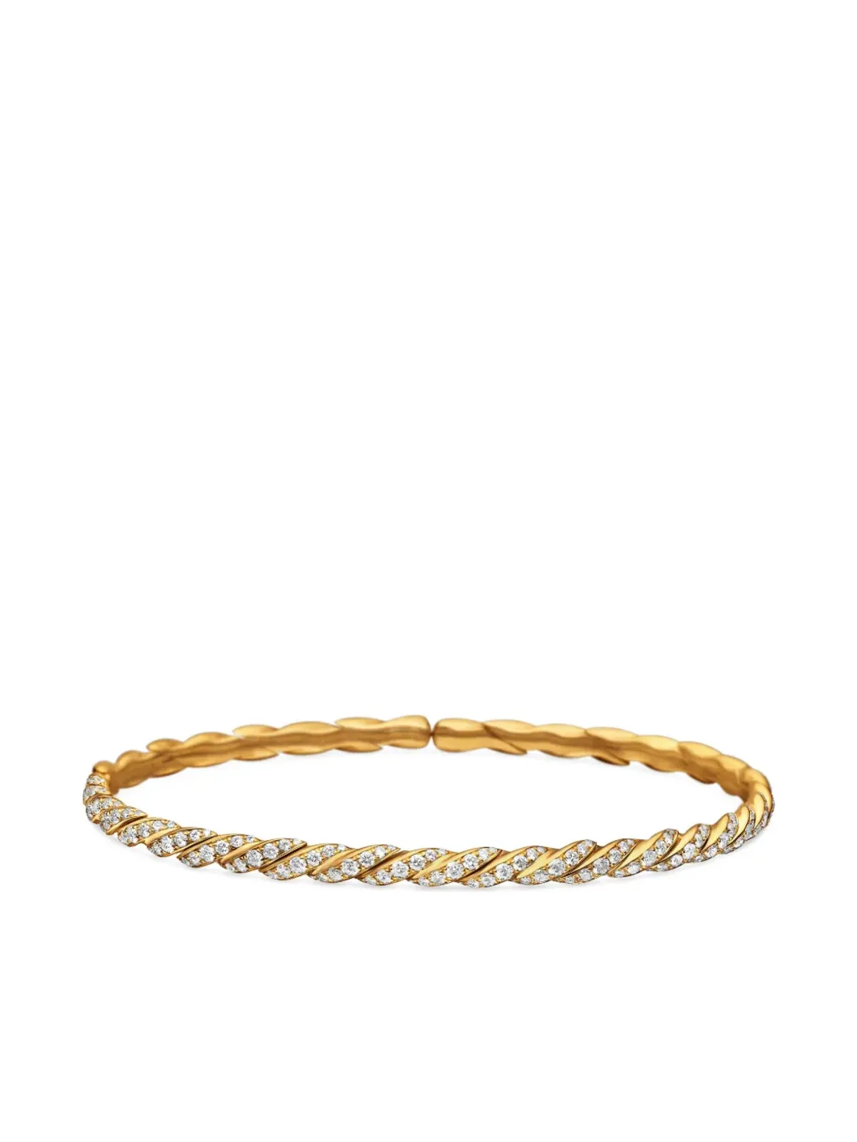David Yurman 18Kイエローゴールド スカルプテッド ケーブル フレックス ブレスレット - 画像4