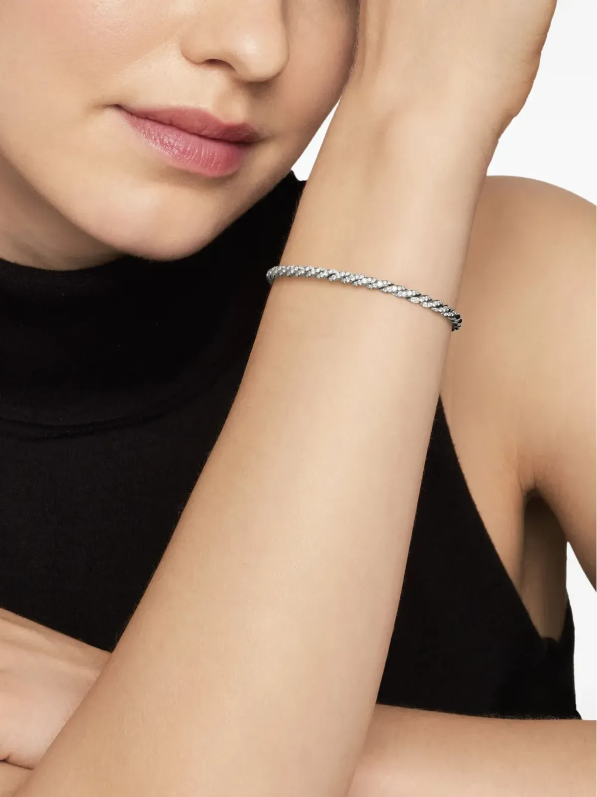 David Yurman 18kt White Gold Pavéflex Bracelet - Silver - 画像3