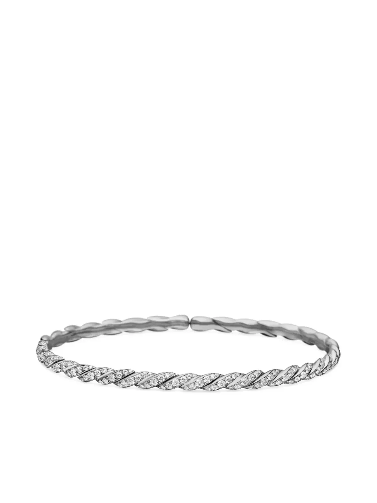 David Yurman 18kt White Gold Pavéflex Bracelet - Silver - 画像4