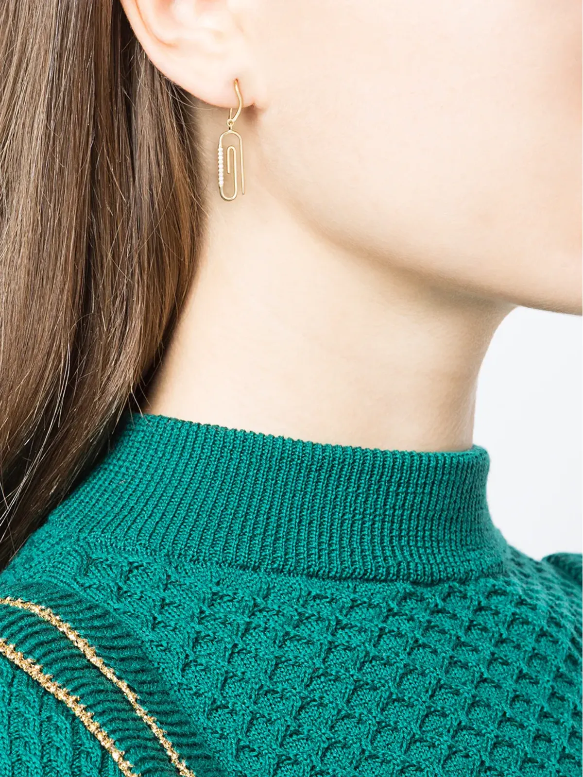 Aurelie Bidermann 18ktゴールド ペーパークリップ ピアス - 画像2