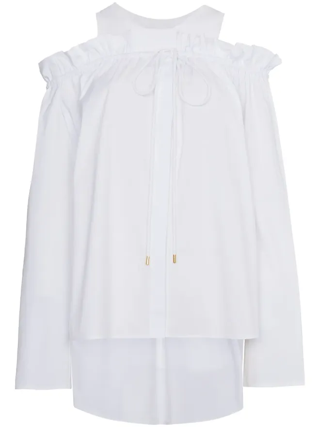 Alberta Ferretti Alberta Ferretti コールドショルダー・フリル長袖トップの商品画像