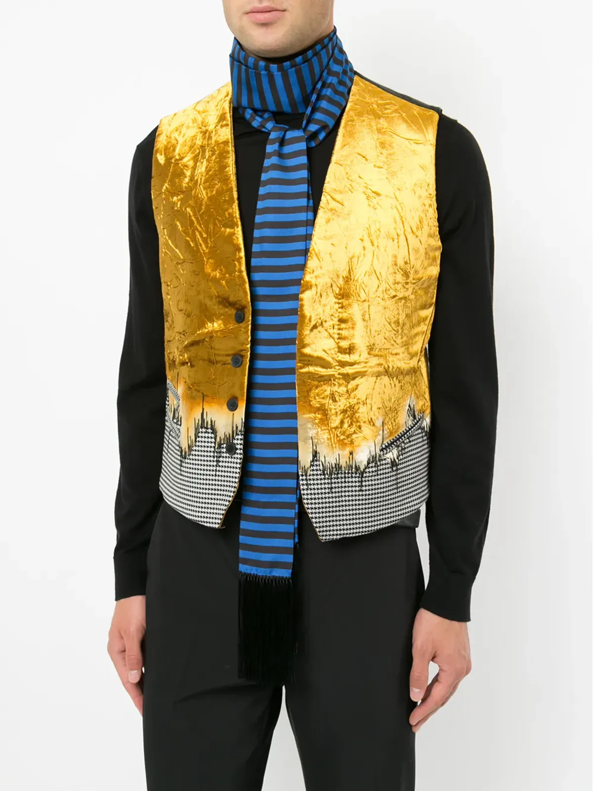 Haider Ackermann ストライプ柄の細長いスカーフ - ブラック - 画像2