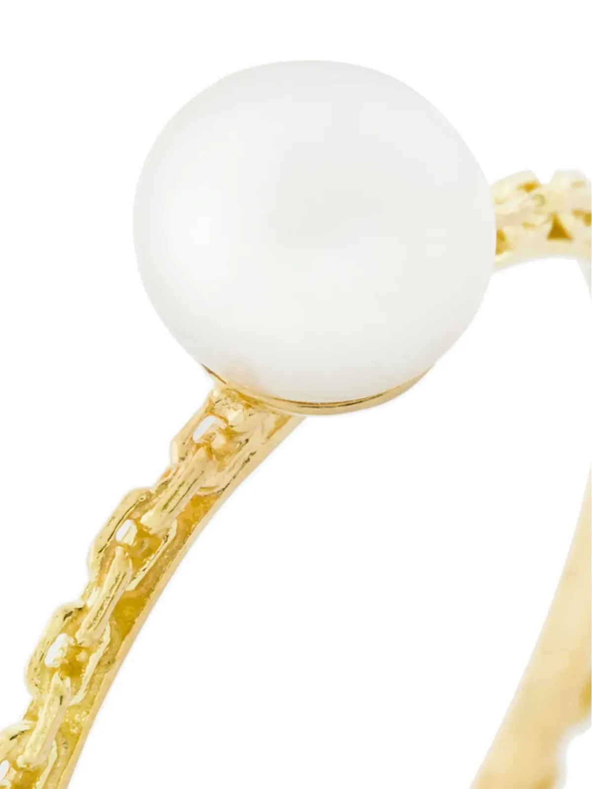 Wouters & Hendrix Gold 18kt イエローゴールド パール＆チェーンリング - 画像3