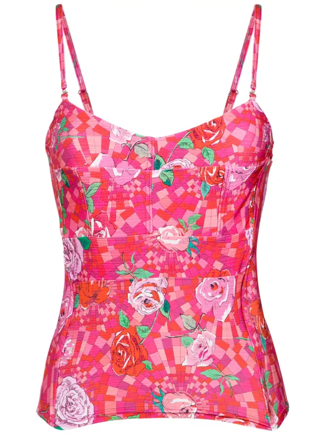 Amir Slama Amir Slama 花柄プリントビキニトップ ピンクの商品画像