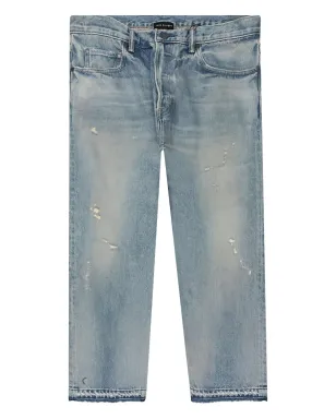 John Elliott デニム ダメージ加工フリンジジーンズ ブルー - サムネイル1
