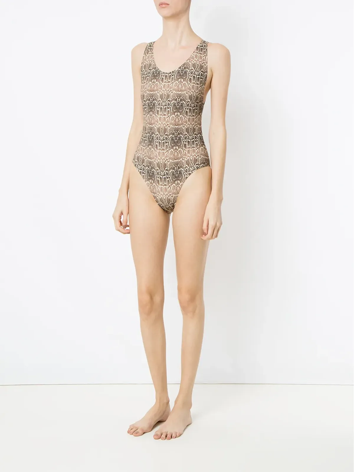 Amir Slama snake print swimsuit - Brown - 画像2