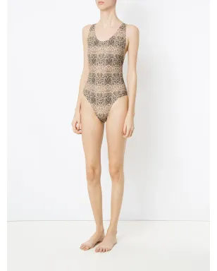 Amir Slama snake print swimsuit - Brown - サムネイル2