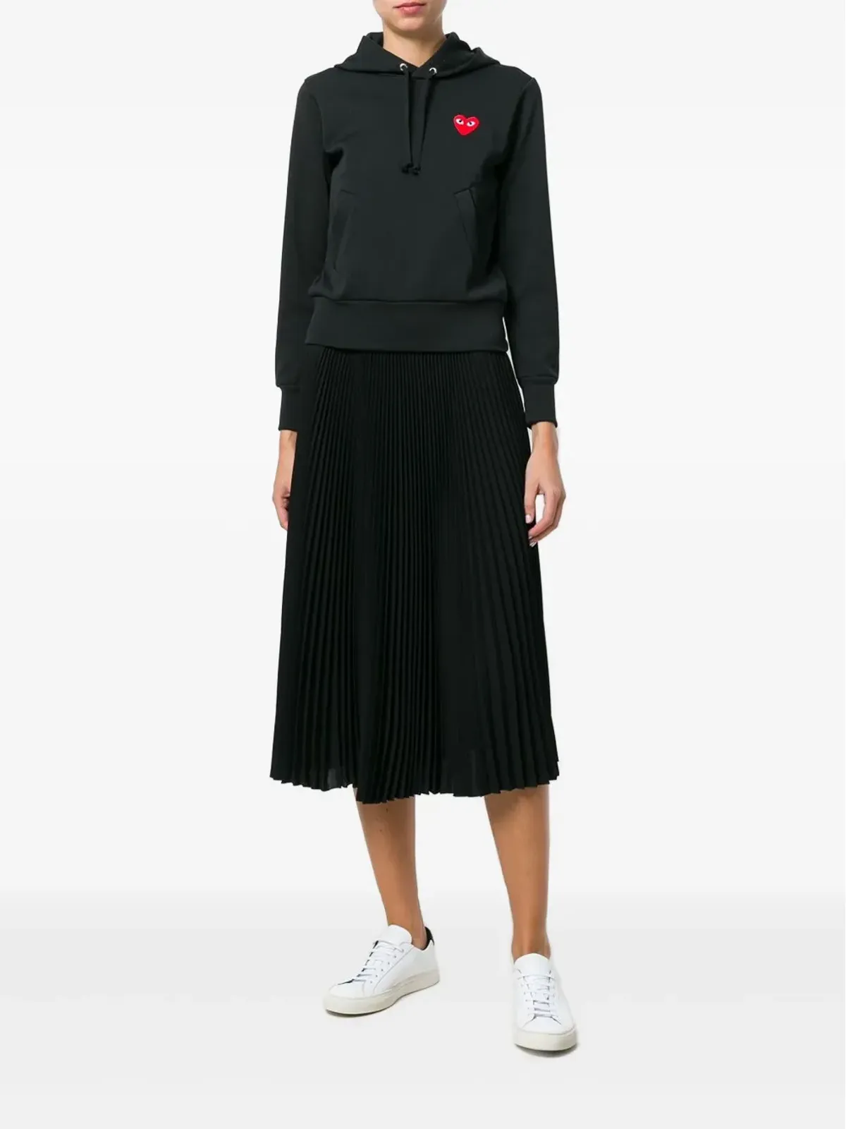 Comme Des Garçons Play ハートパッチ ドローストリング フード付きパーカー - 画像2
