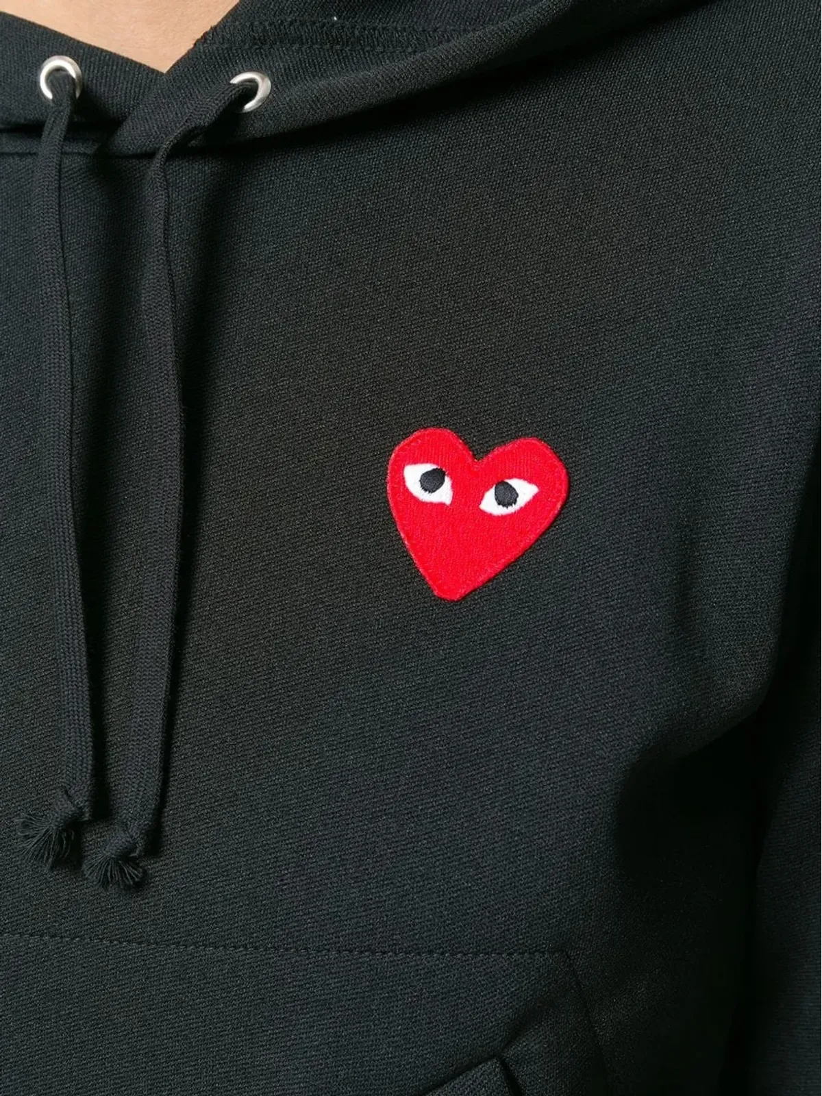 Comme Des Garçons Play ハートパッチ ドローストリング フード付きパーカー - 画像4
