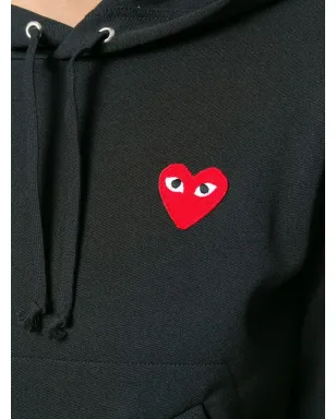 Comme Des Garçons Play ハートパッチ ドローストリング フード付きパーカー - サムネイル4