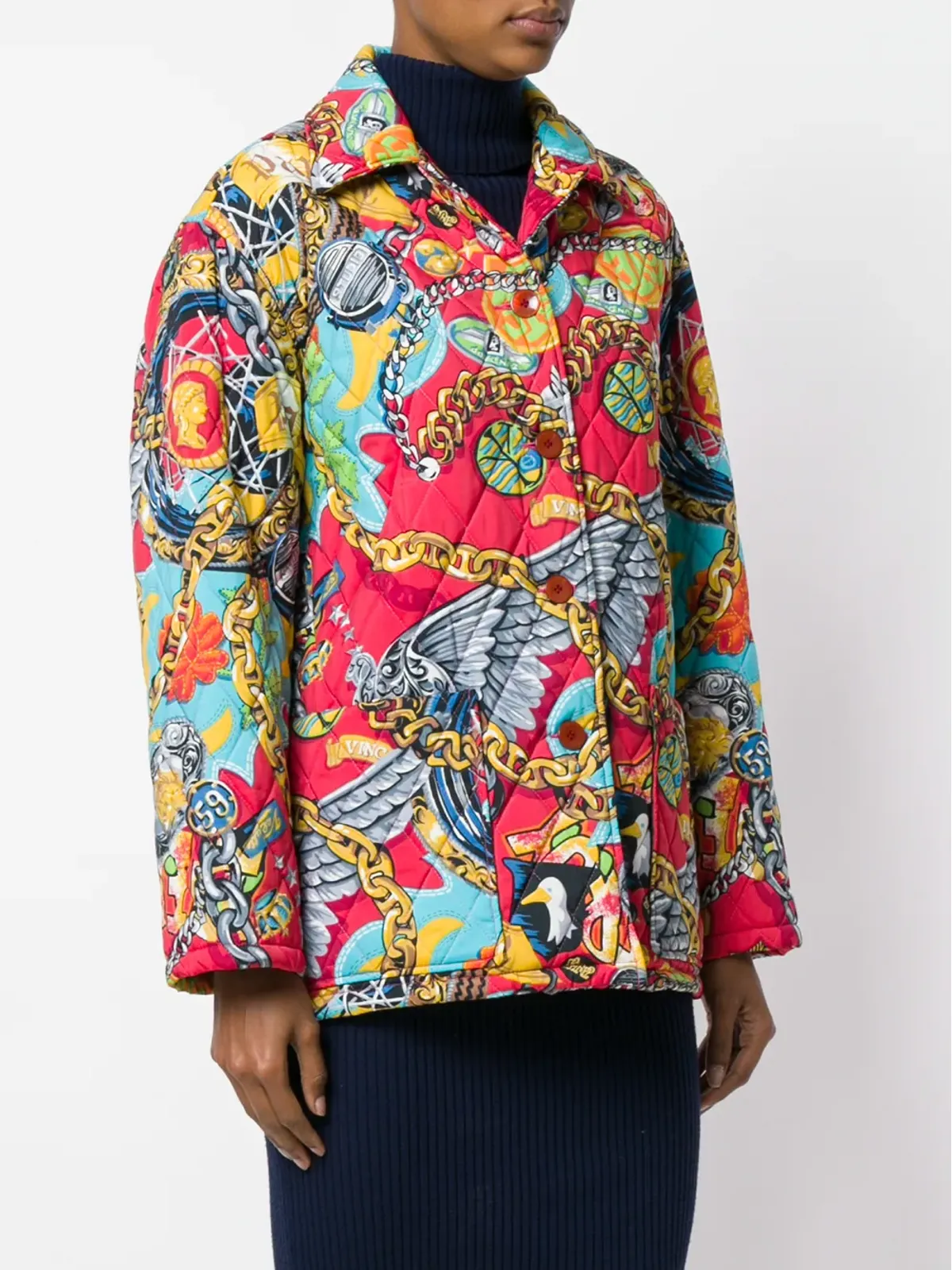 Kenzo Pre-Owned 1980年代 Jungle Kenzo ダウン入りコート レッド - 画像3