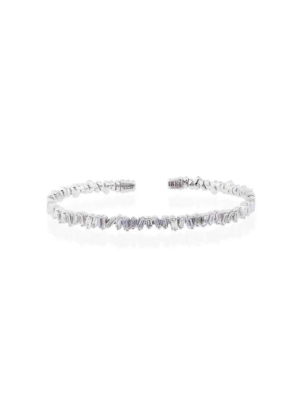 Suzanne Kalan 18Kホワイトゴールドとダイヤモンド ファイヤーワークス クラシック バゲット バングル - 画像1
