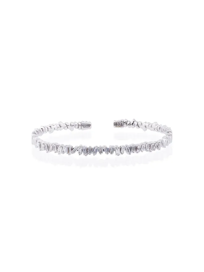 Suzanne Kalan Suzanne Kalan 18Kホワイトゴールドとダイヤモンド ファイヤーワークス クラシック バゲット バングルの商品画像