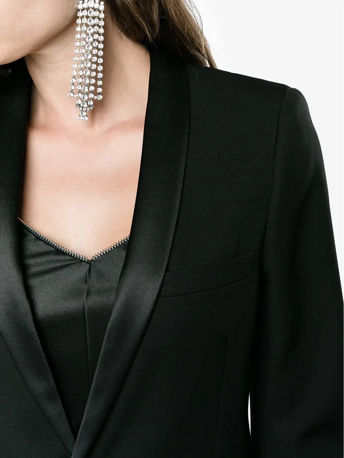 Saint Laurent アイコニック ル・スモーキング クロップドブレザー ブラック - 画像5